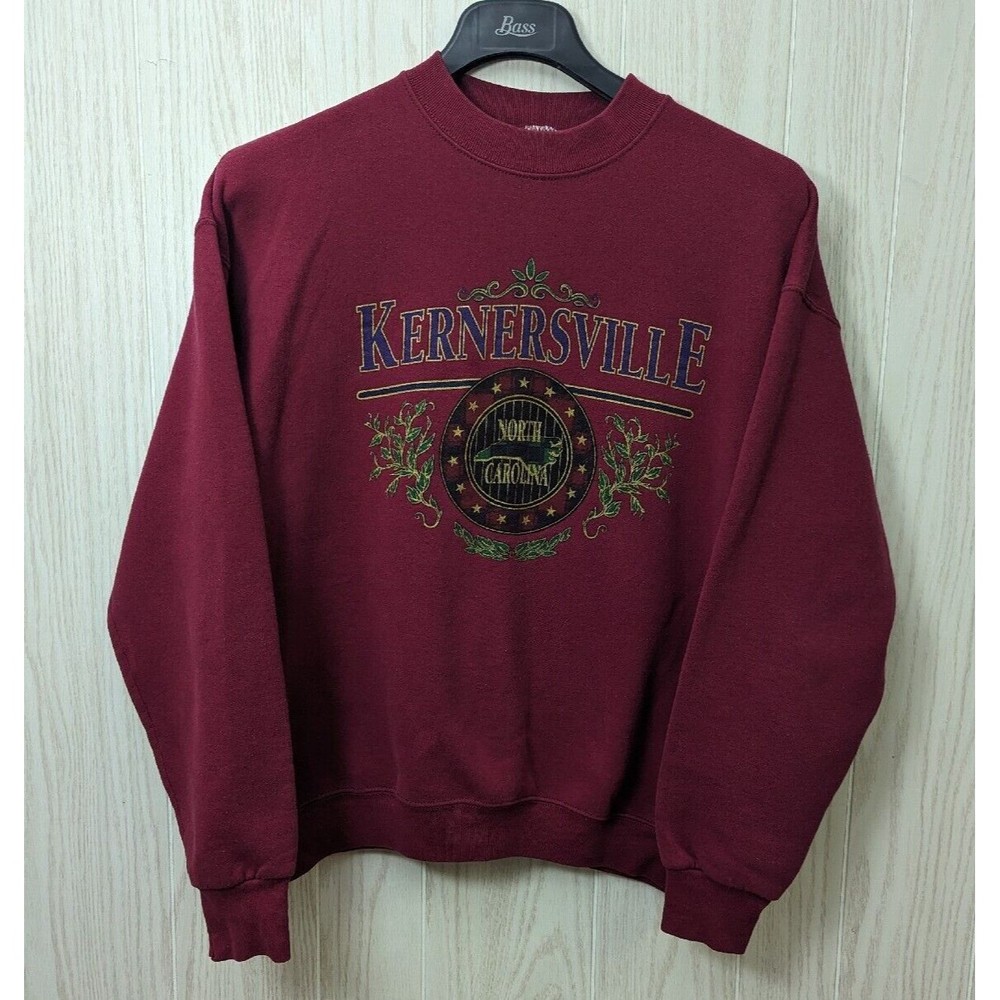 Vintage 90s Kernersville North Carolina pullover sweatshirt XL USA made Maroon